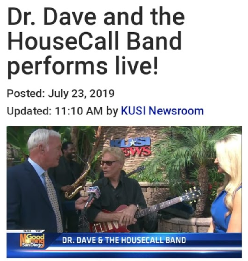 Dr. Dave & The HouseCall Band on KUSI News